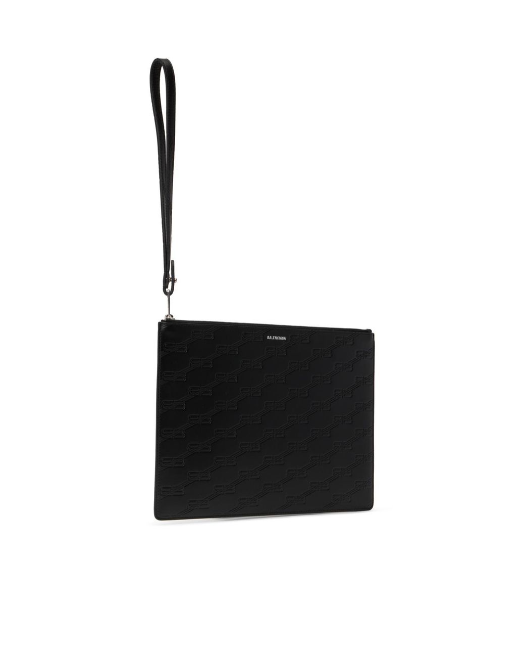 Balenciaga Black Monogram-Embossed Clutch Bag for men