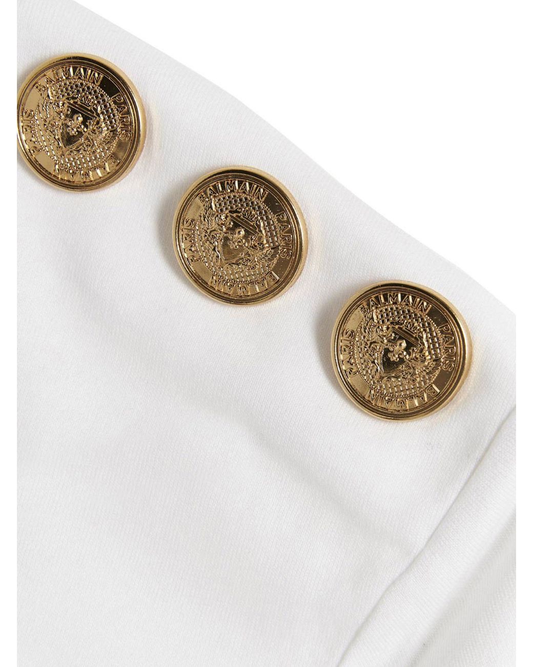 Balmain White Logo Printed Crewneck T-Shirt