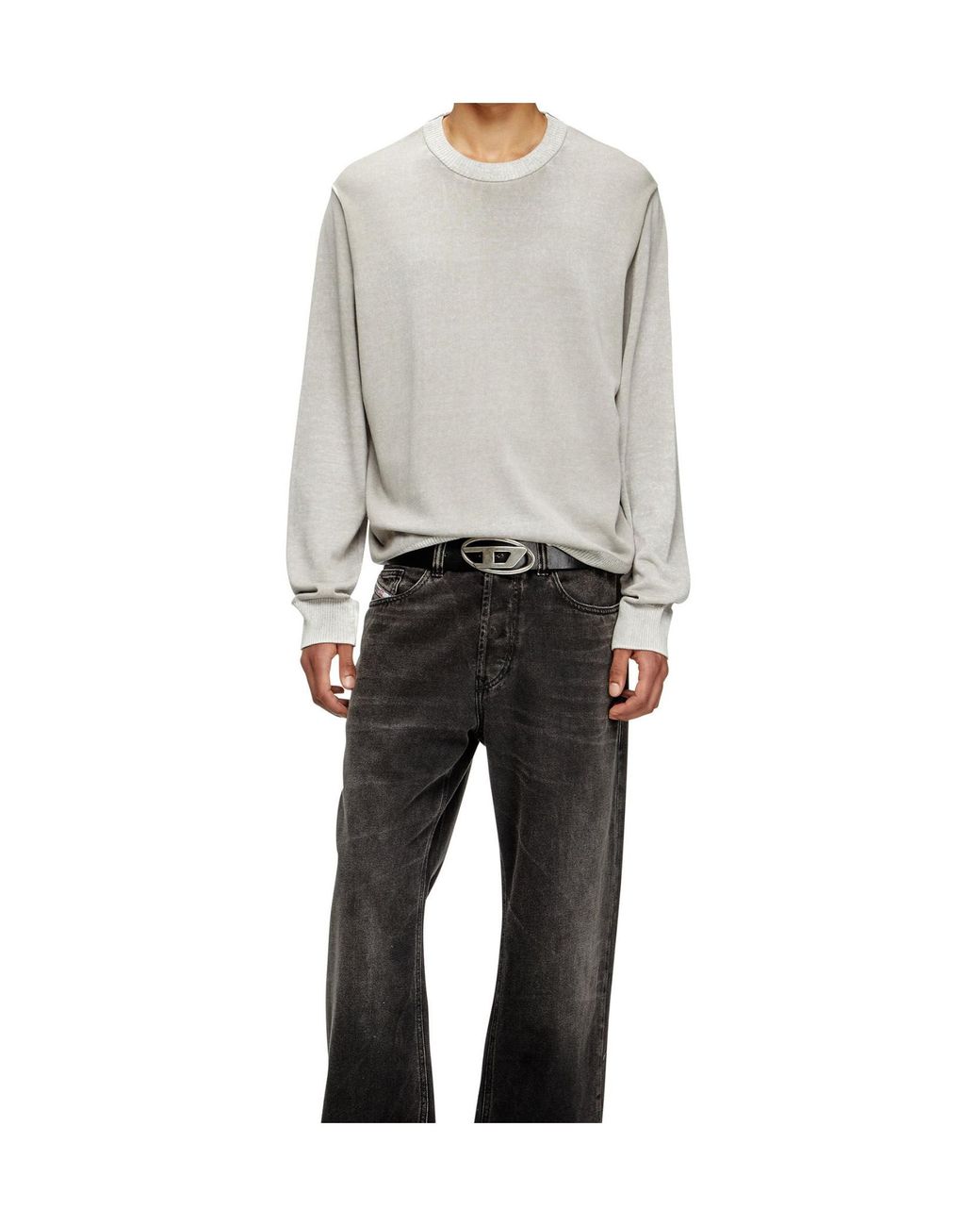 DIESEL White K-Larence-B Reverse-Printed Jumper for men