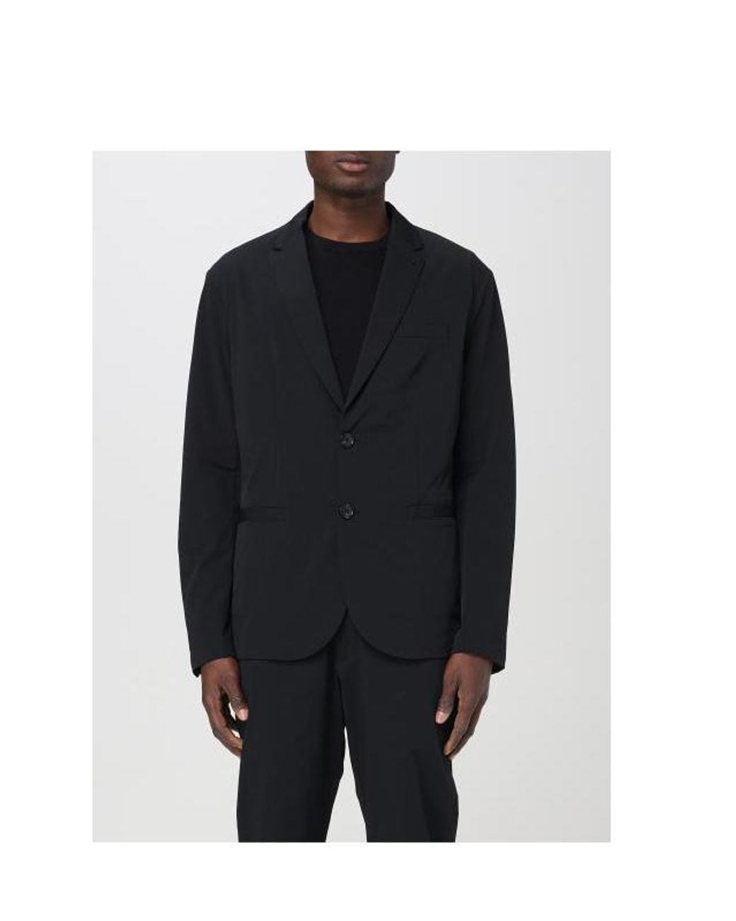 ARMANI EXCHANGE Black Single-Breasted Blazer for men