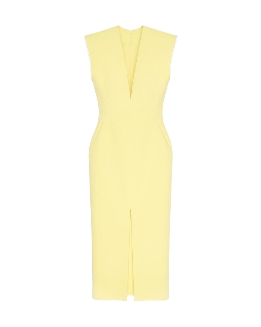 Givenchy Yellow V-Neck Pencil Dress