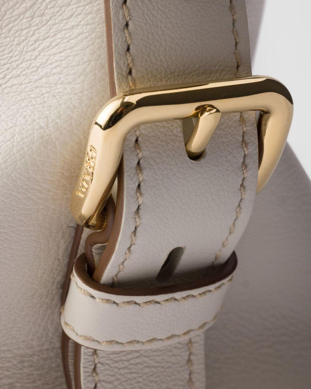 Prada Natural Signet Medium Leather Tote Bag