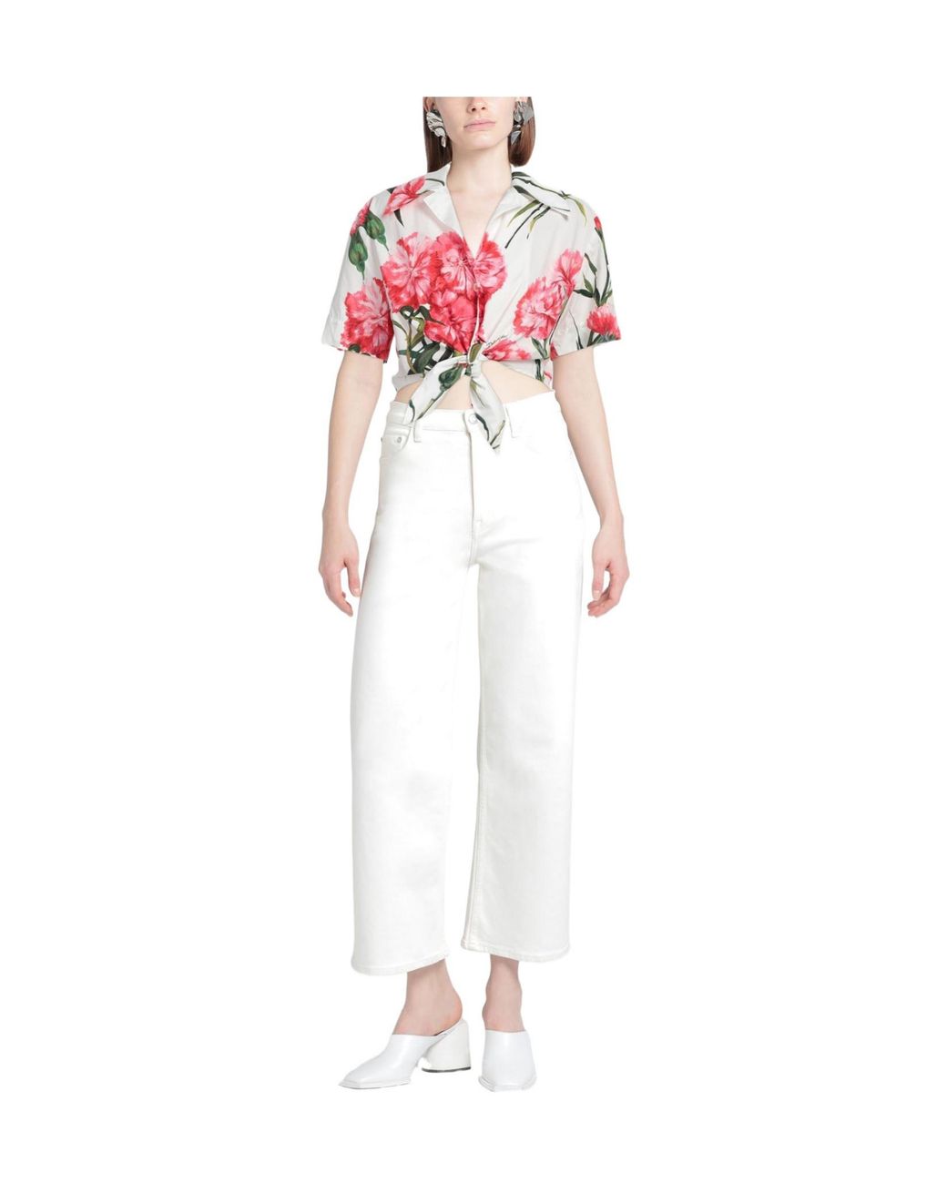 Dolce & Gabbana Pink Floral Short Sleeve Shirt