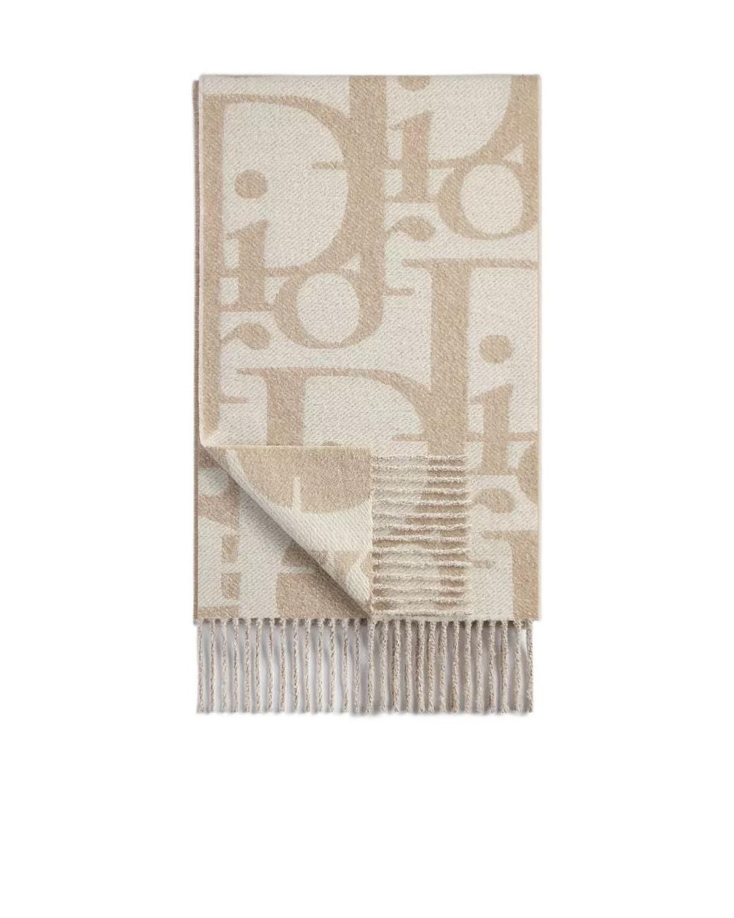 Dior White Macro Oblique Scarf