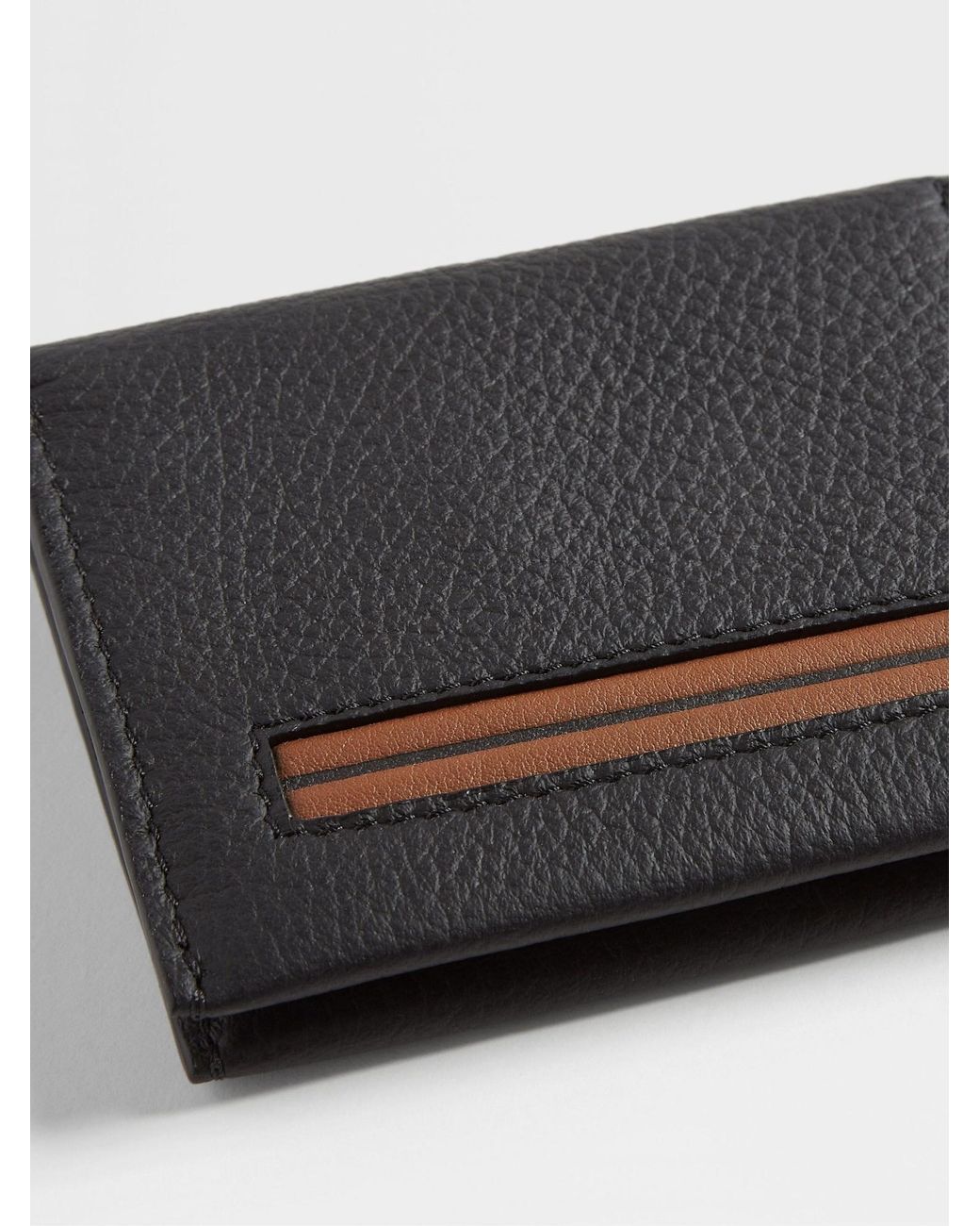 Zegna Gray Foldable Card Case for men