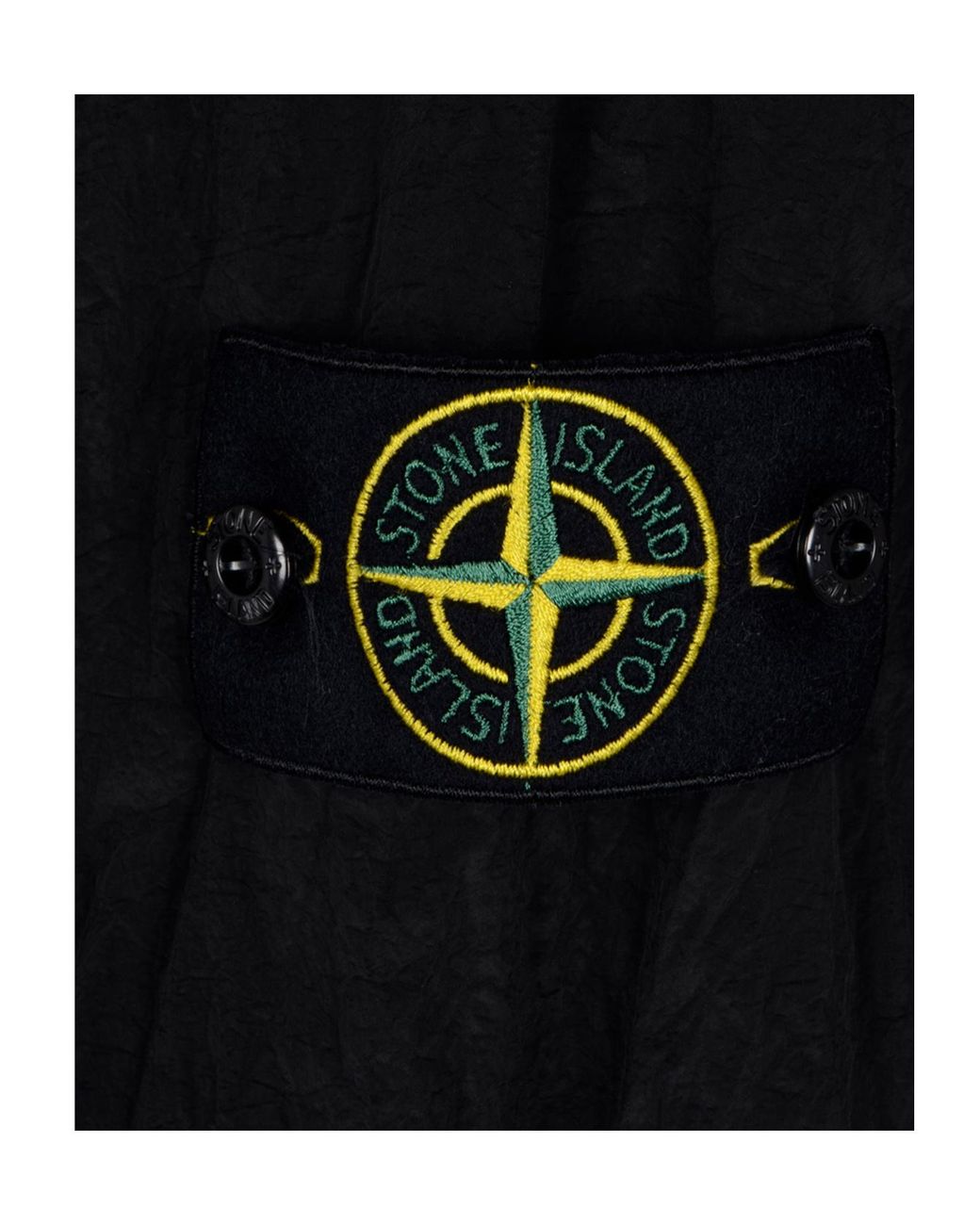 Stone Island Black Logo Patch Zip-Up Overshirt for men