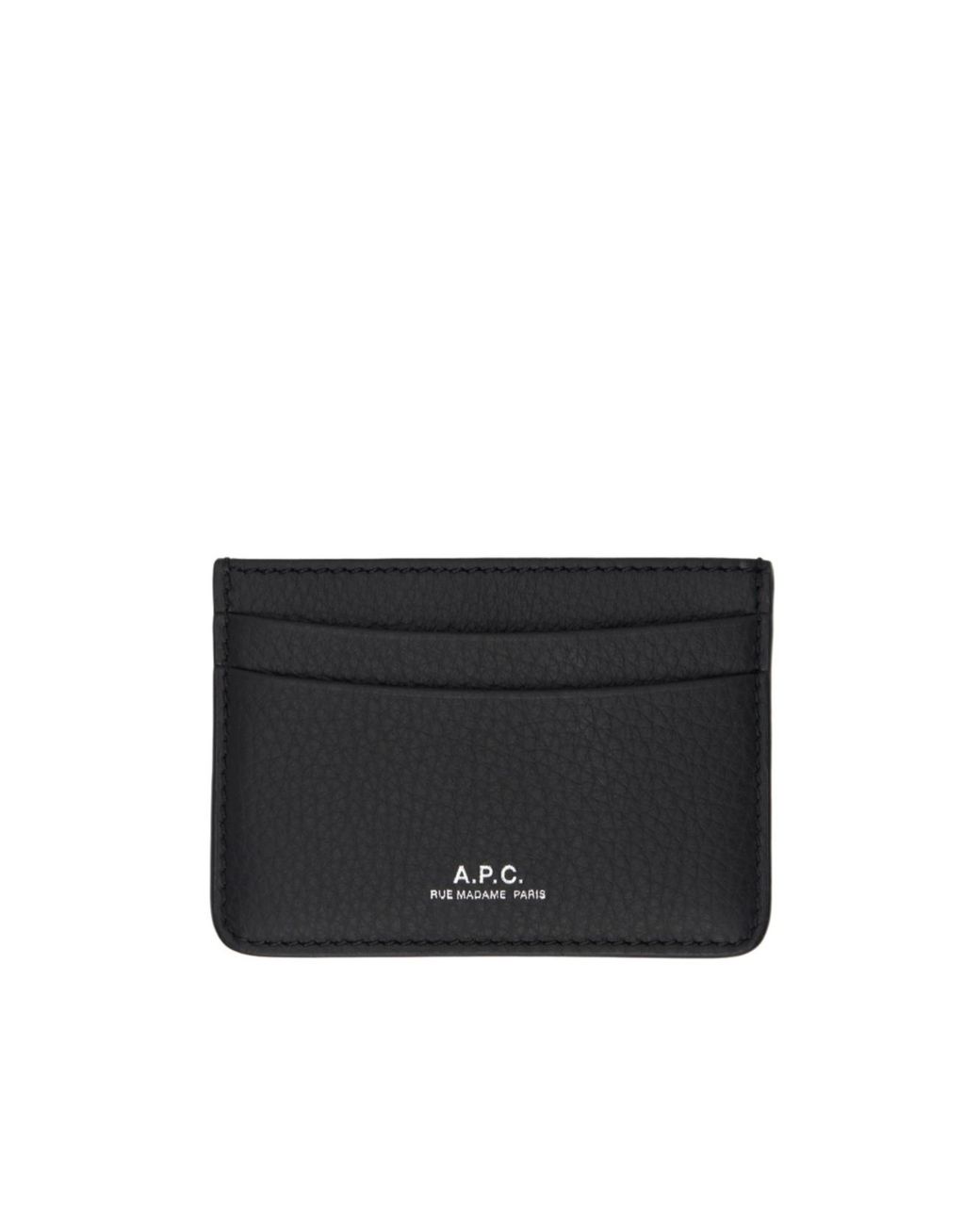 A.P.C. Black Andre Logo Printed Cardholder for men