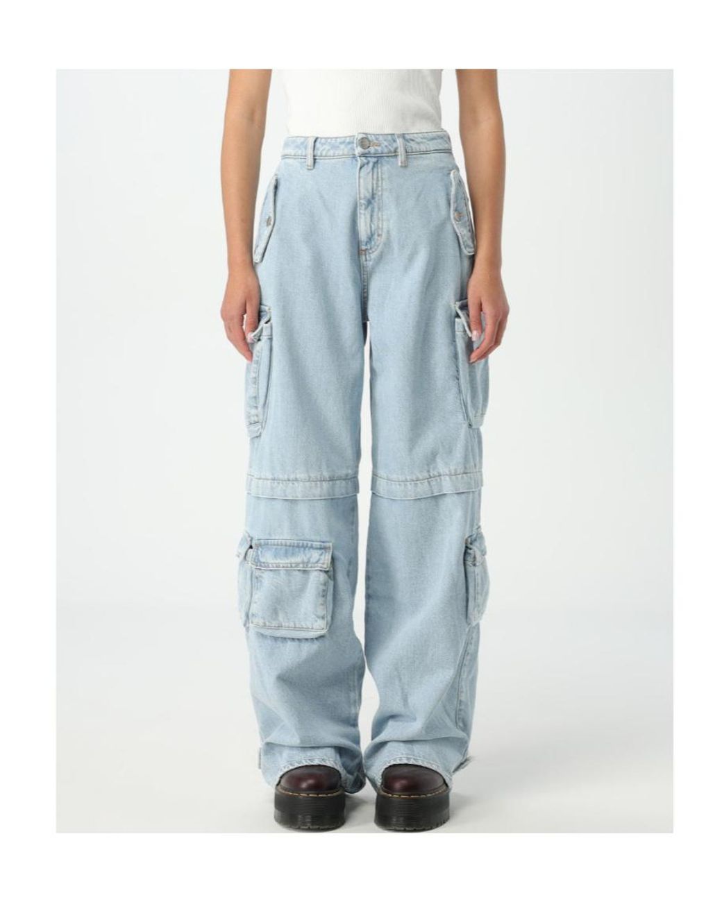 ICON DENIM Blue Rosalia Wide-Leg Cargo Jeans