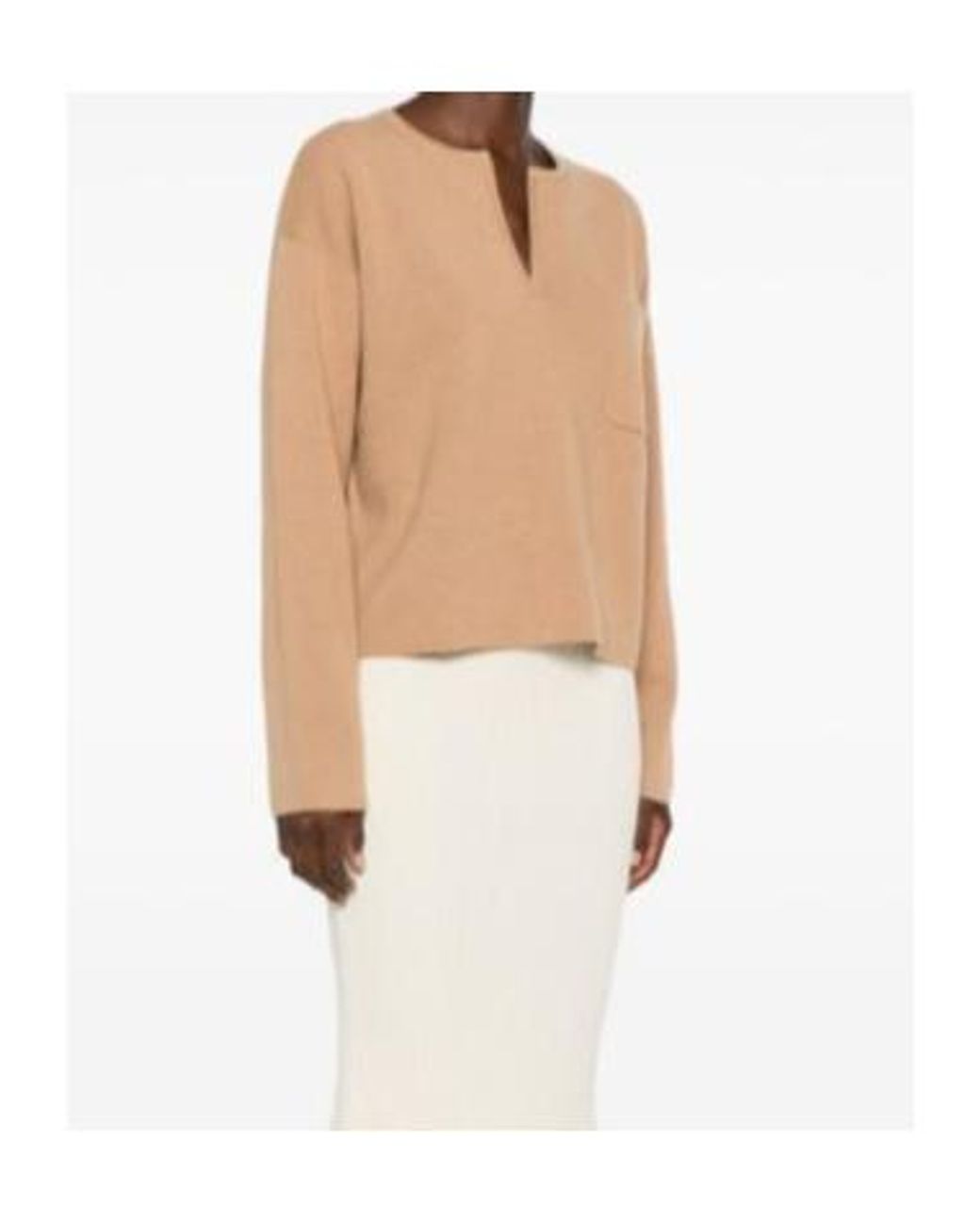 Max Mara Natural Long-Sleeve Knit Top