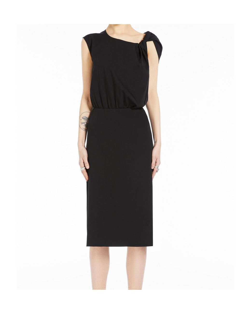 Sportmax Black Sleeveless Torchon Dress