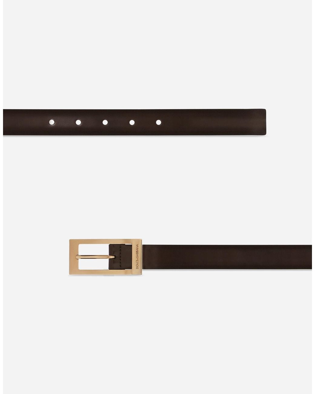Dolce & Gabbana White Leather Belt for men