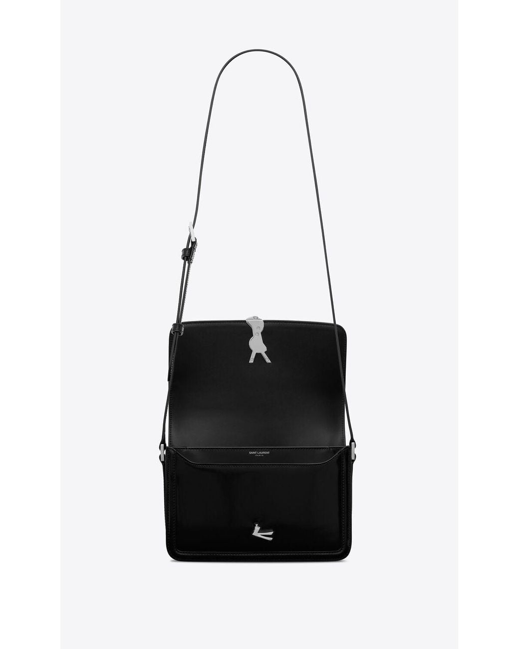 Saint Laurent White Solferino Logo Plaque Medium Shoulder Bag for men