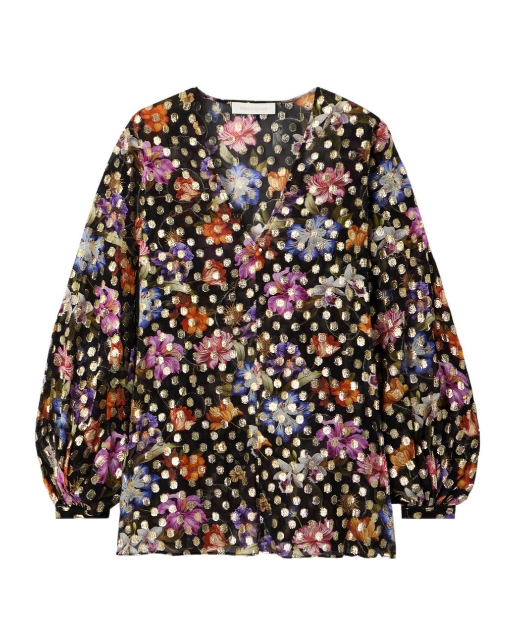 Borgo De Nor Multicolor Floral Embroidered Blouse