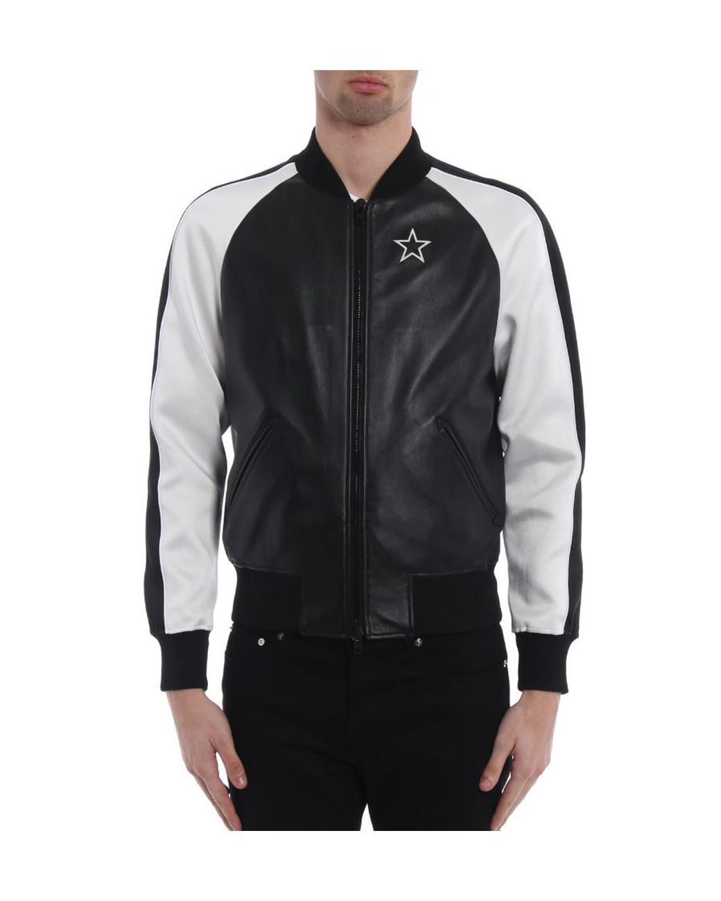 Givenchy Black Embroidery Star Pilot Jacket for men