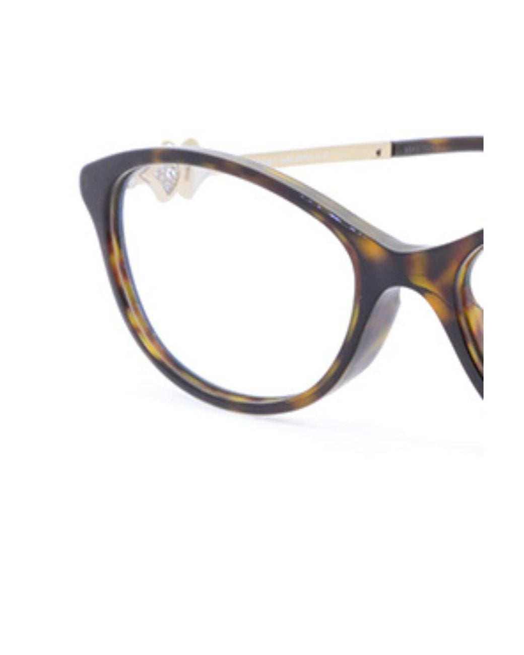 BVLGARI White Round-Frame Clear Lens Glasses