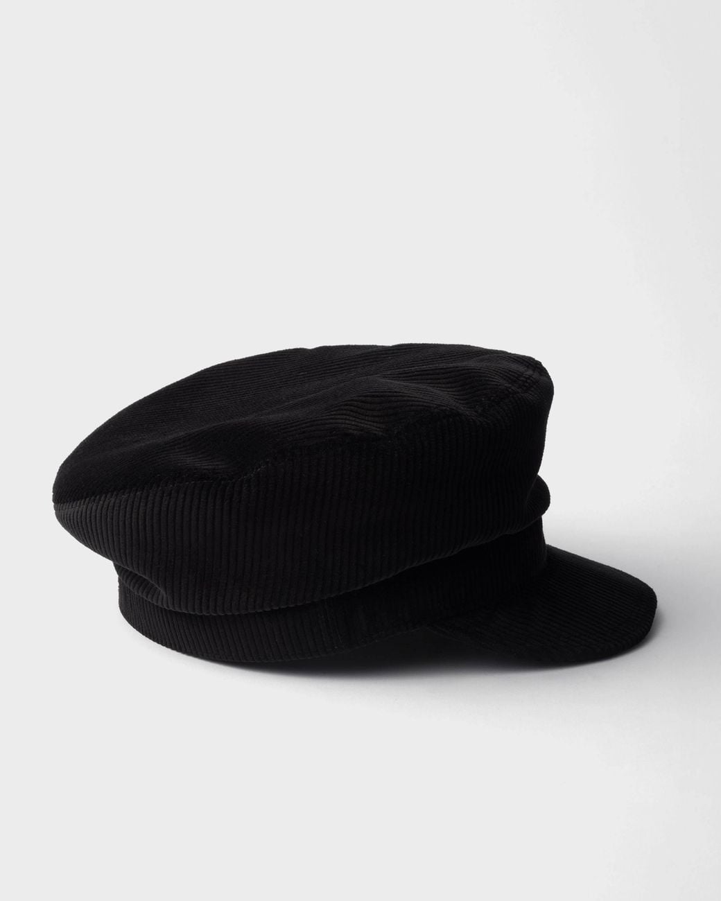 Prada Black Corduroy Newsboy Cap for men