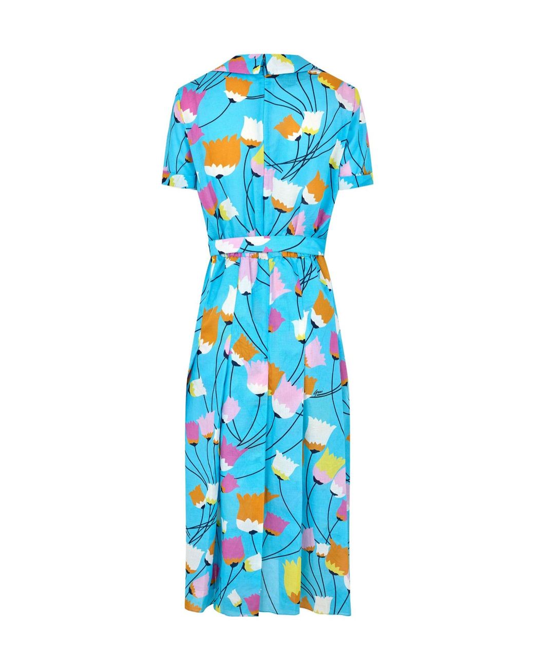 Gucci Blue Floralprint Shirt Midi Dress