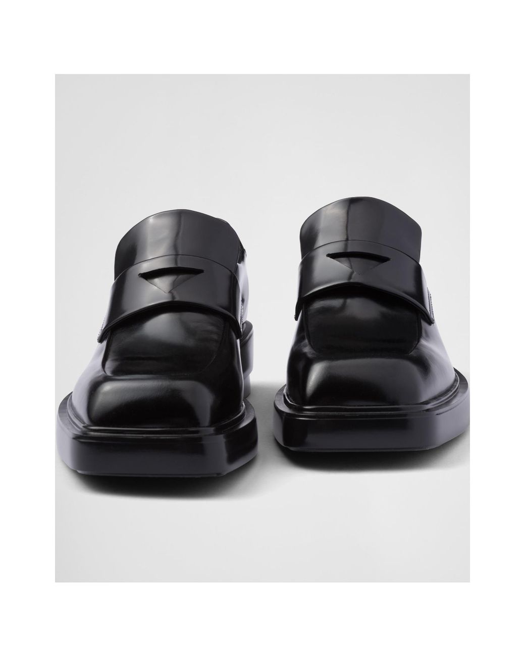 Prada Black Triangle-Patch Slip-On Loafers