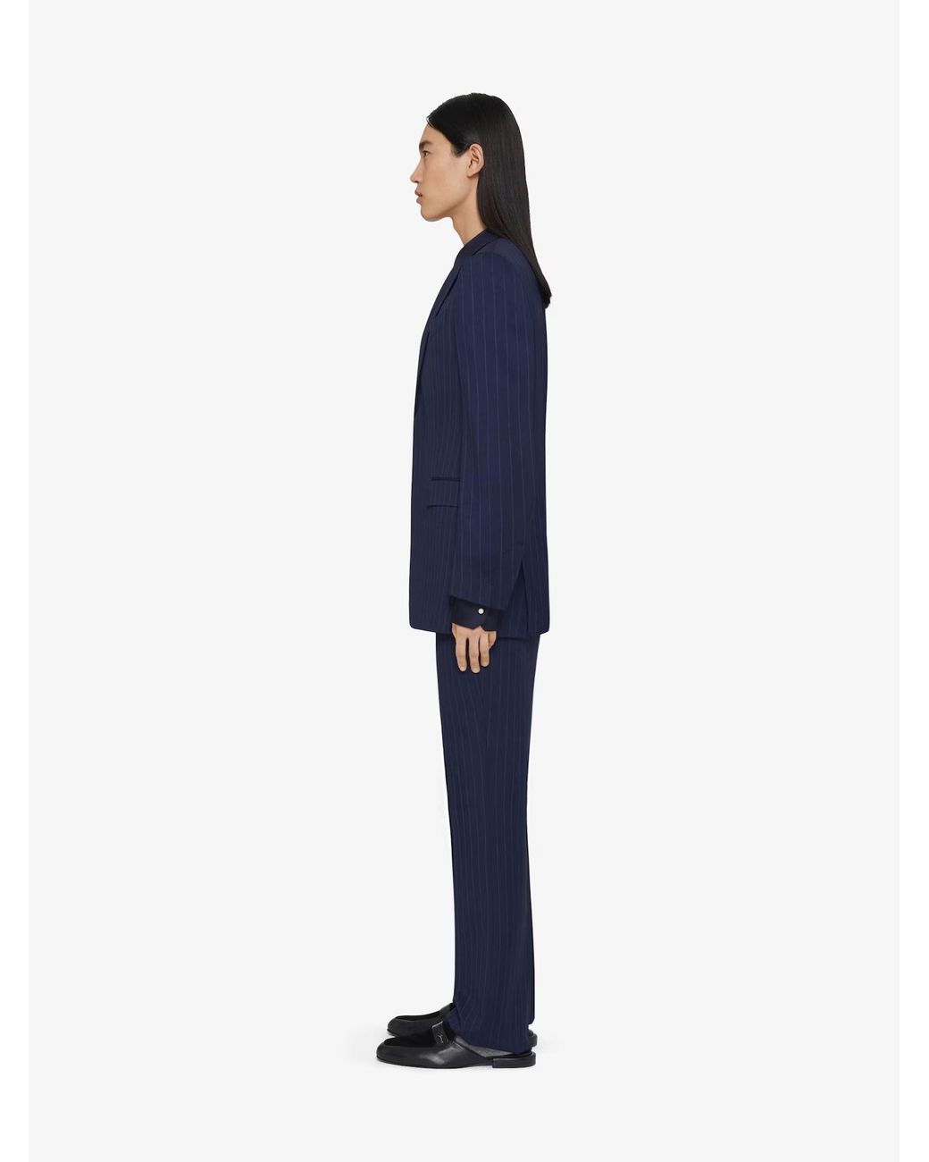 Givenchy Blue Slim Fit Striped Jacket for men