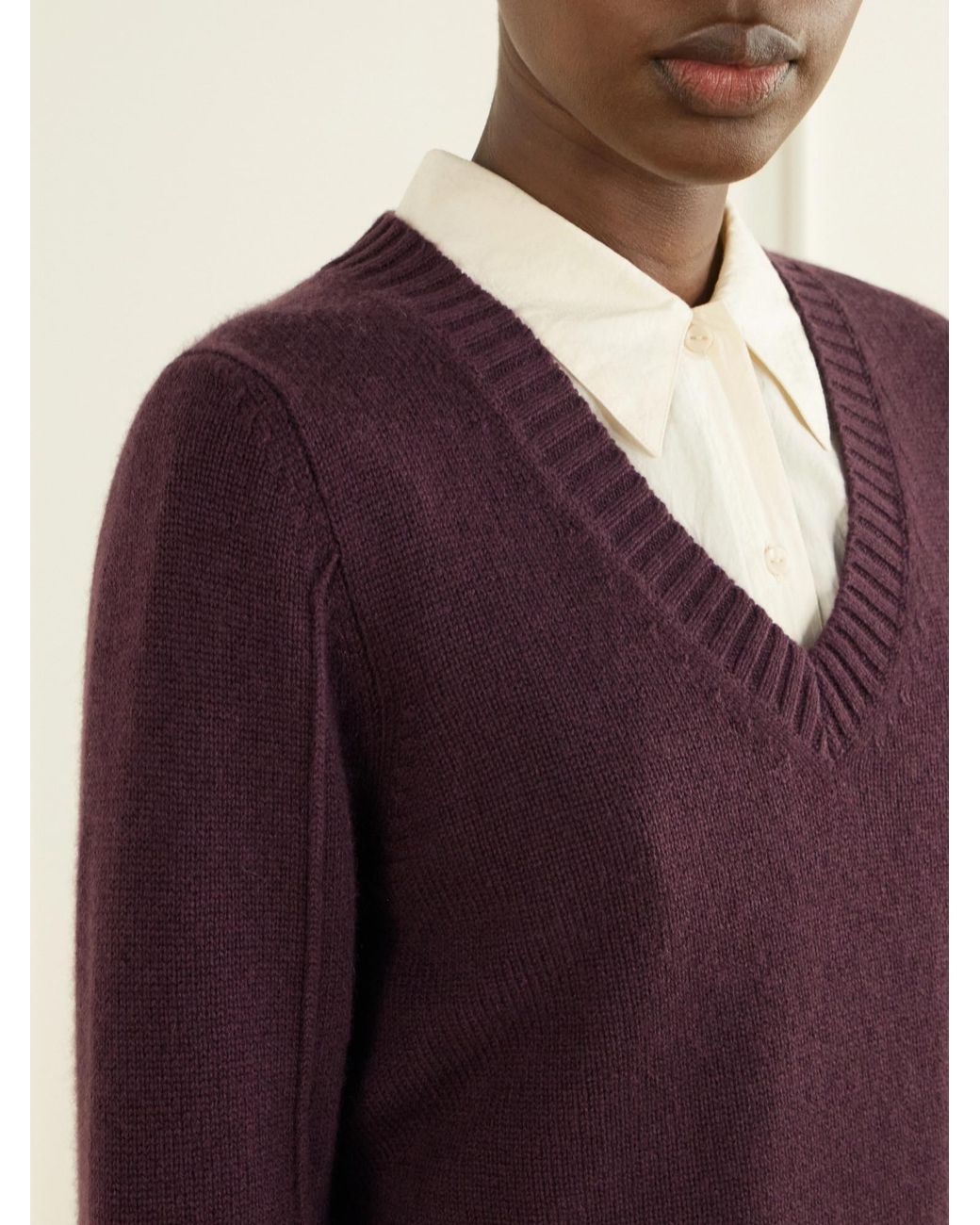 Allude Purple Cashmere Sweater