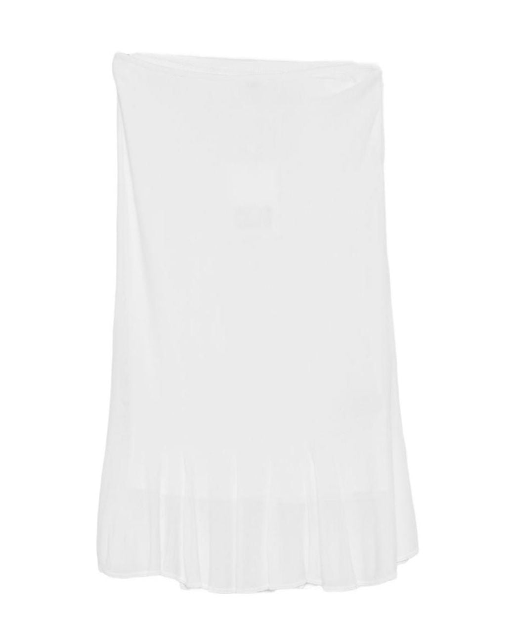 Totême White Fluted-Hem Knitted Midi Skirt