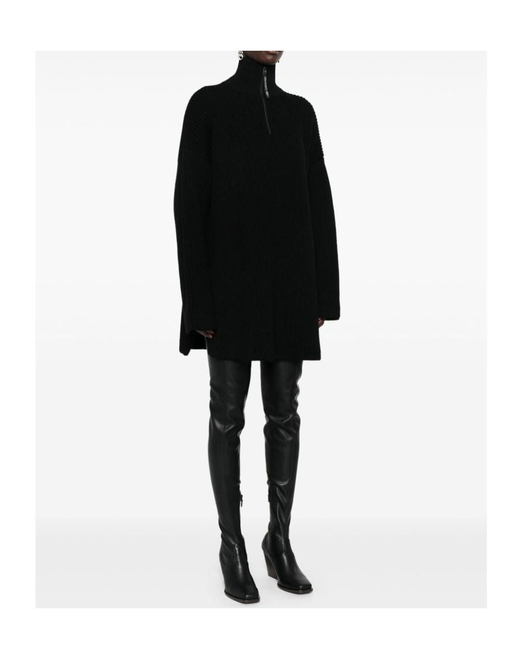 Balenciaga Black Half-Zip High Neck Poncho for men