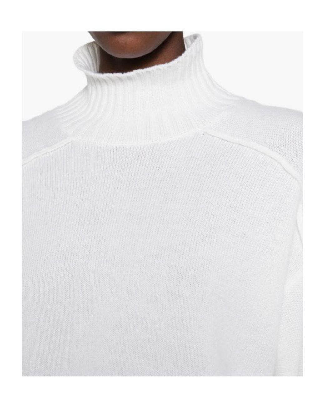 Antonelli White Ribbed Knit Sweater