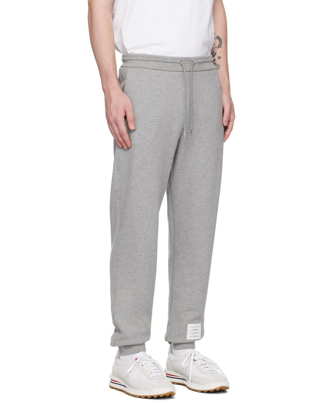 Thom Browne Gray Rwb Stripe Track Pants for men
