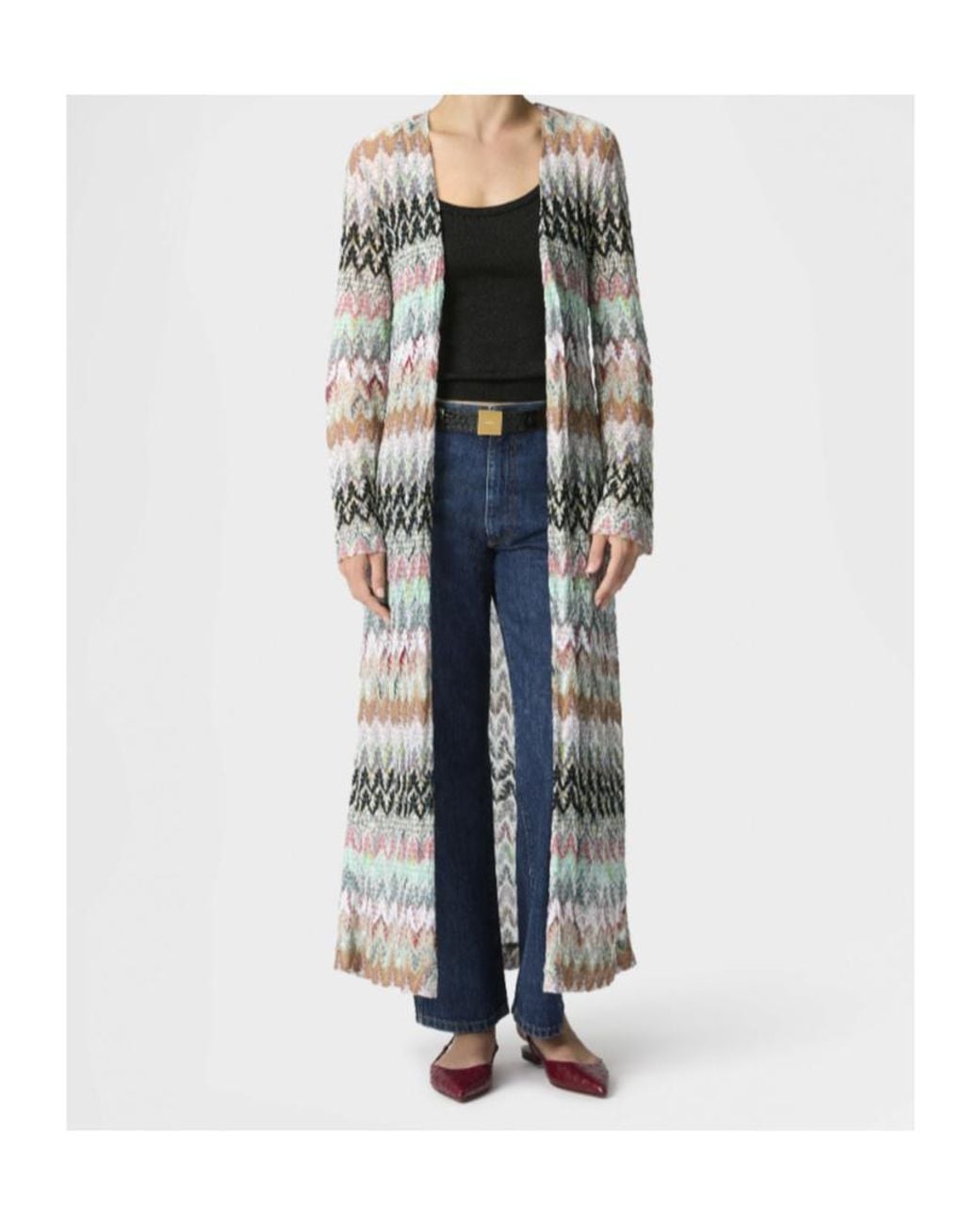 Missoni White Zigzag Long Cardigan
