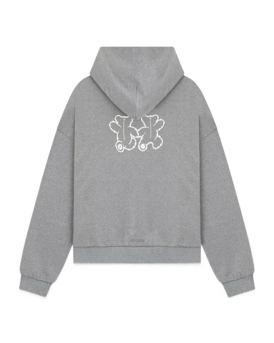 we11done Gray Teddy Twins Hoodie for men