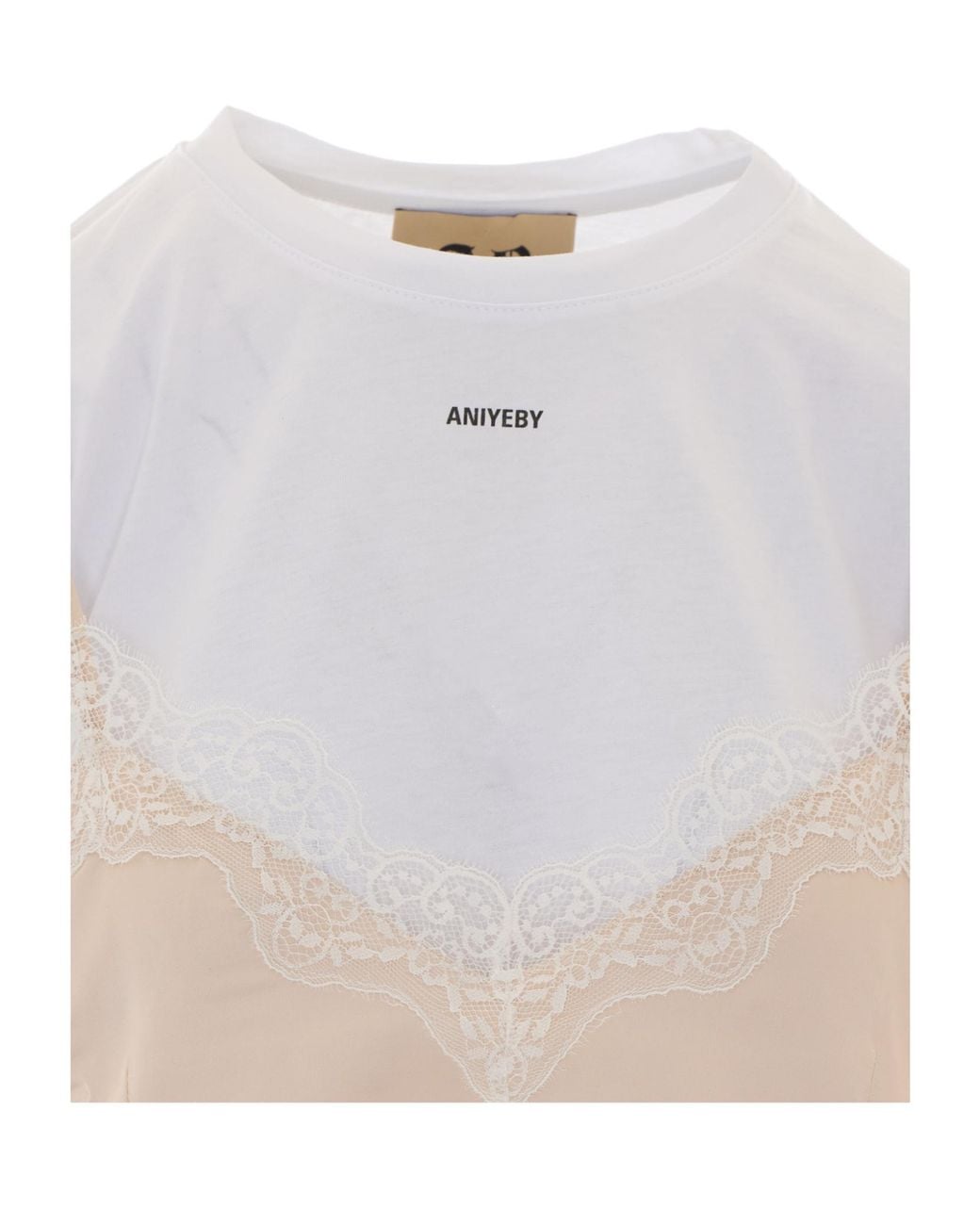 Aniye By White Lila Lace Bra Detail T-Shirt