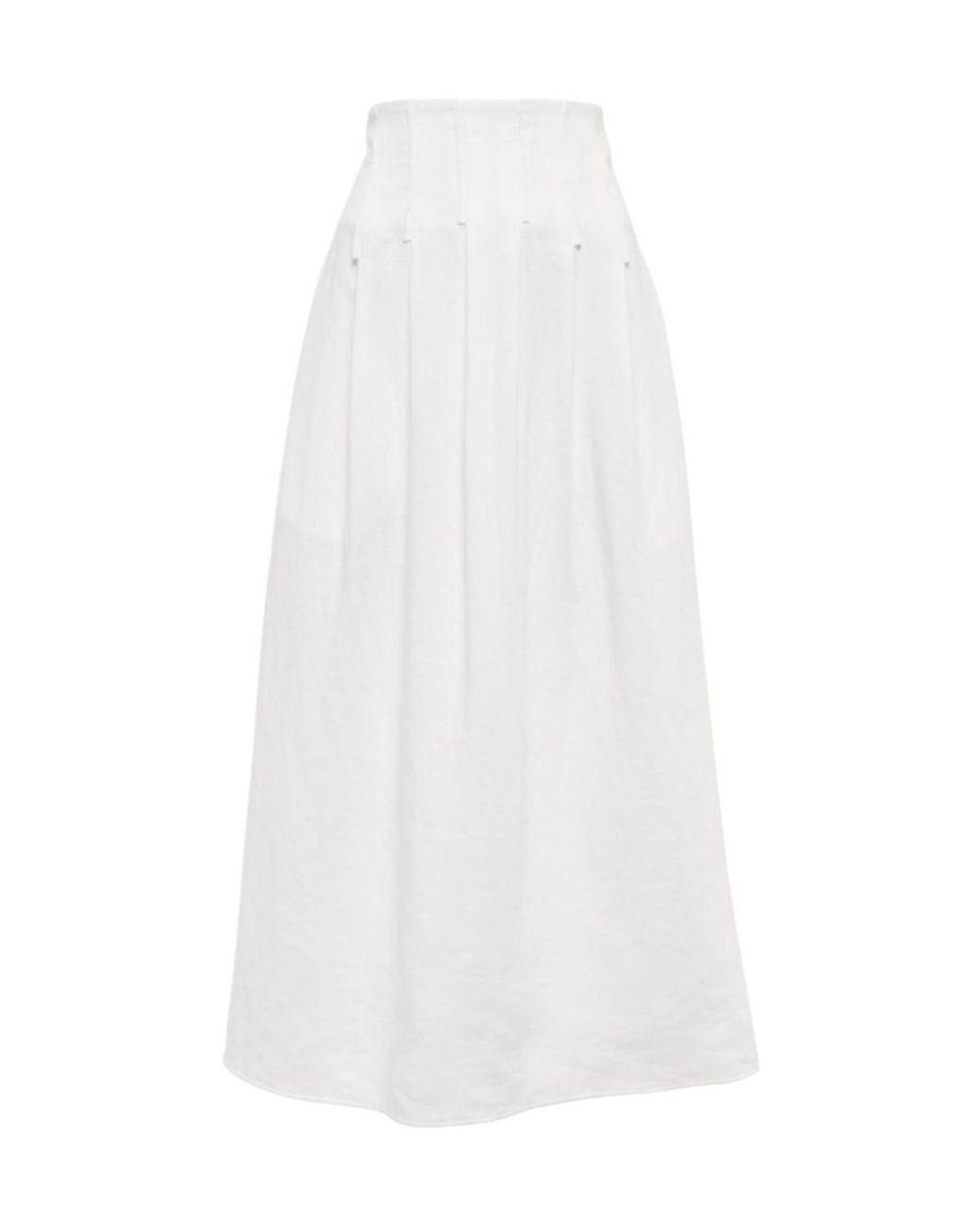 Chloé White High-Waist Linen Long Skirt