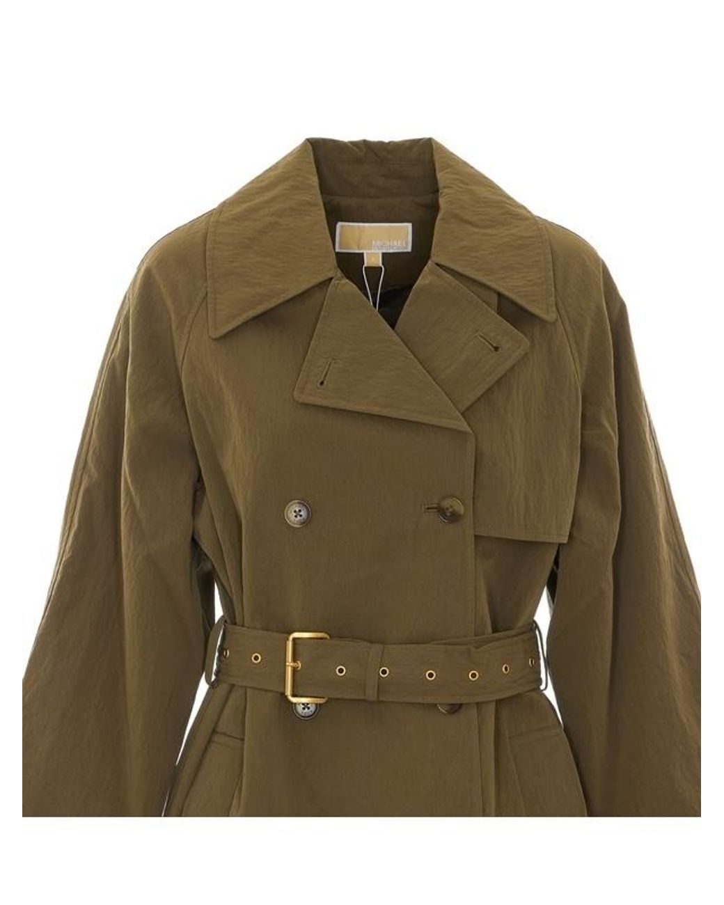 Michael Kors Natural Belted Double-Breasted Coat