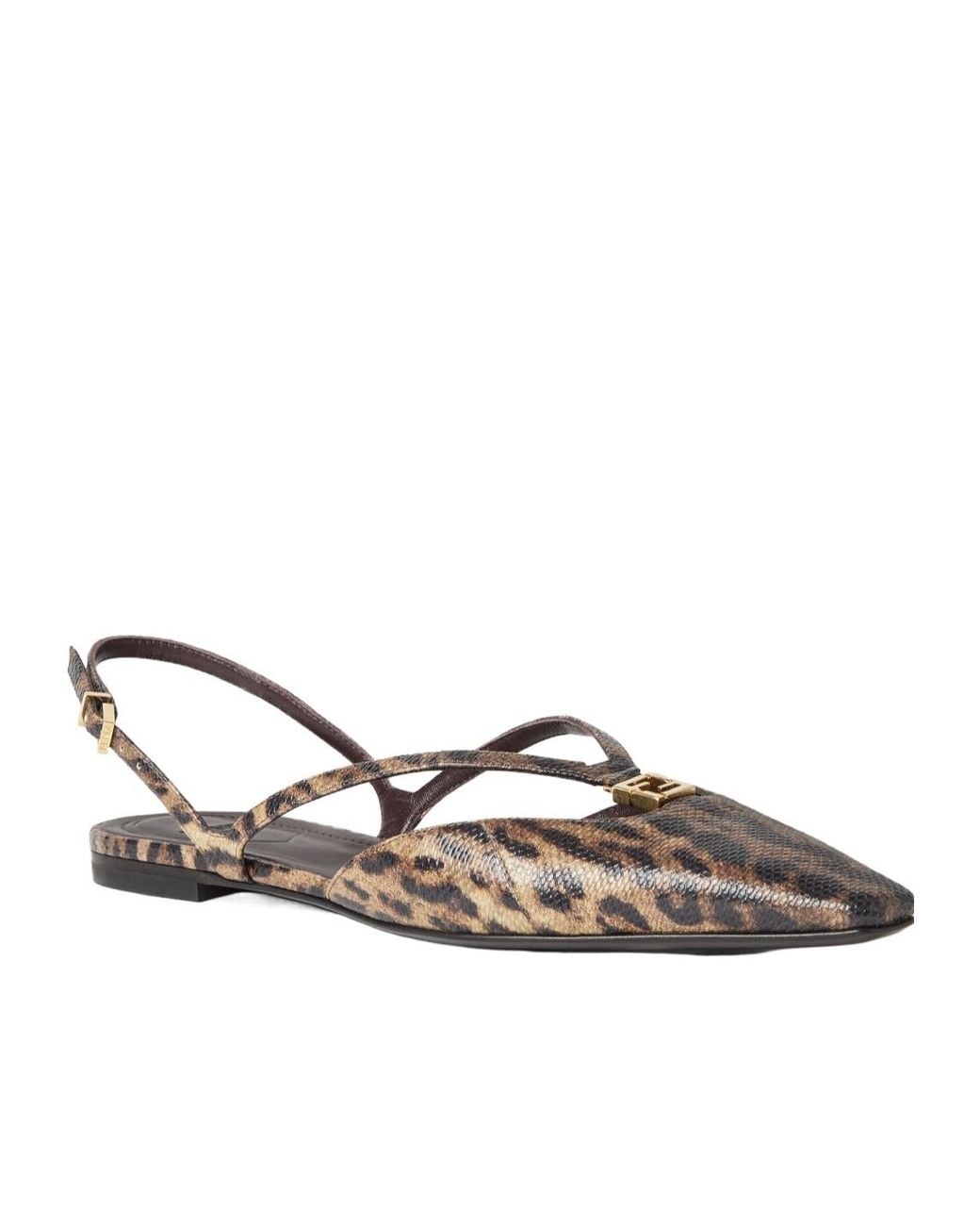 Fendi Brown Printed Karung Flats
