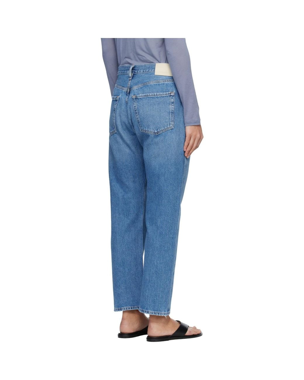 Citizens of Humanity Blue Mid-Rise Straight-Leg Boyfriend Jeans