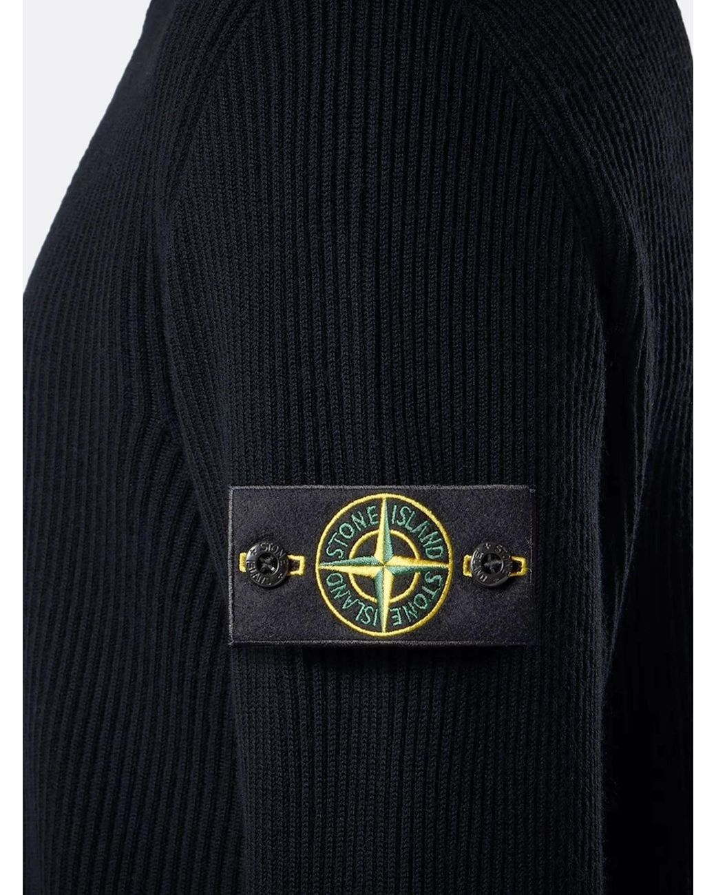Stone Island Blue Stand-Collar Zip-Up Cardigan for men