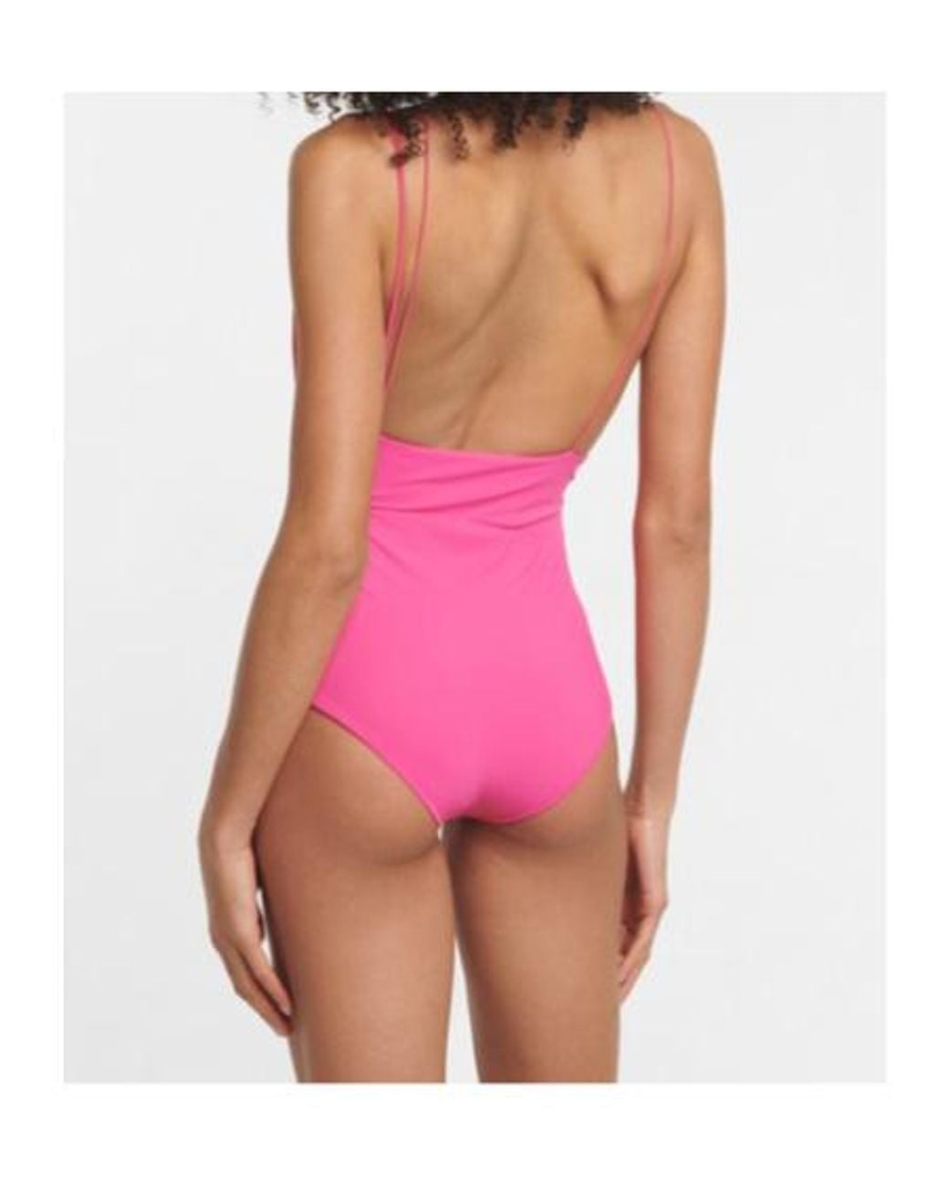 Nensi Dojaka Pink Cutout Asymmetric Swimsuit