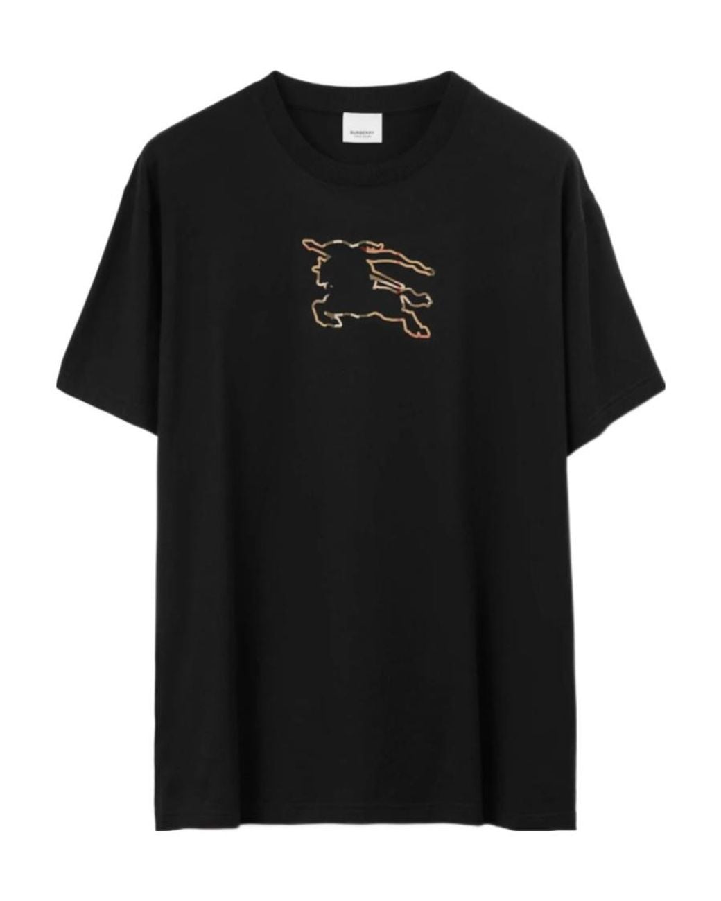Burberry Black Ekd Printed Crewneck T-Shirt for men