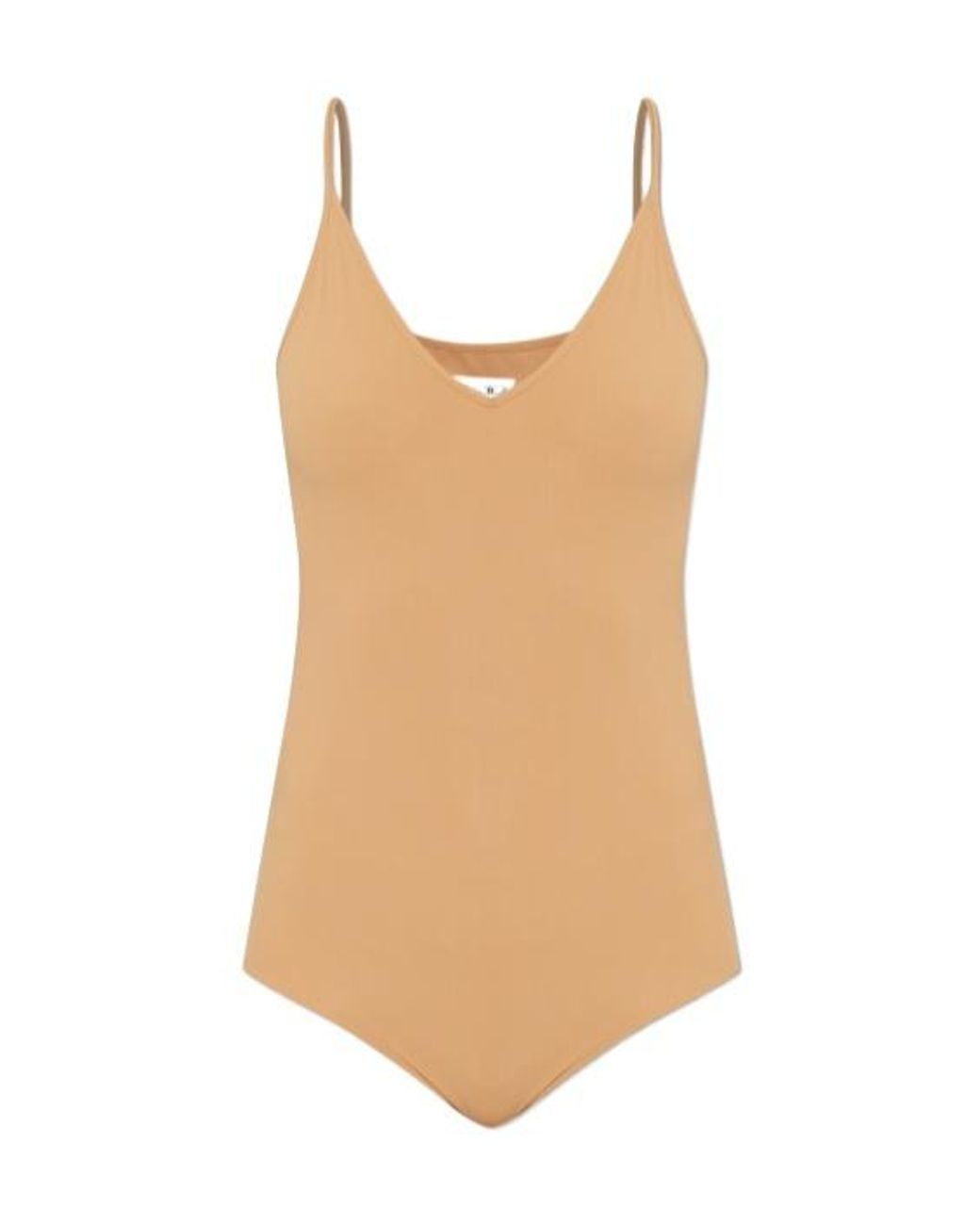 Jil Sander Natural V-Neck Sleeveless Bodysuit