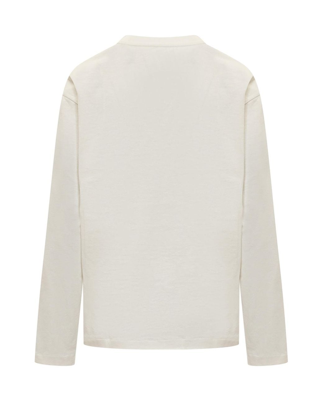 Jil Sander White Logo Printed Crewneck Sweatshirt