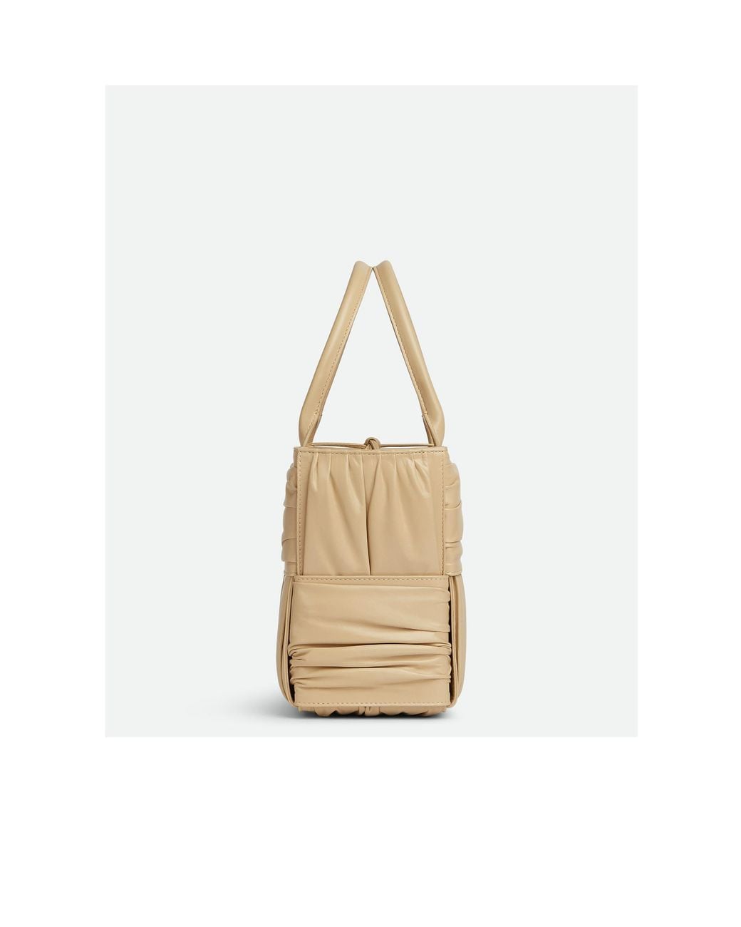 Bottega Veneta Natural Arco Woven Pleated Tote Bag