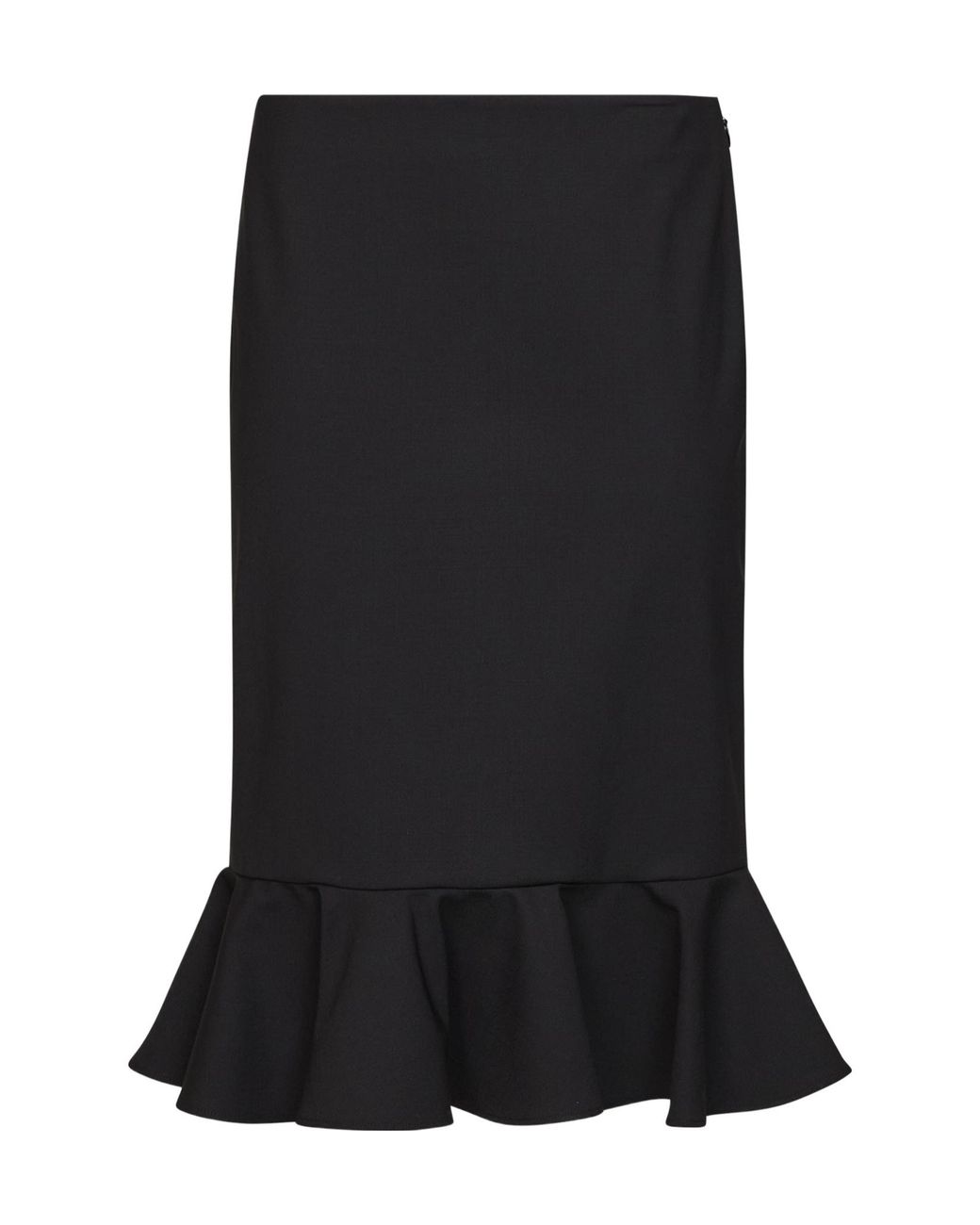 GIUSEPPE DI MORABITO Black Ruffled Hem Midi Skirt