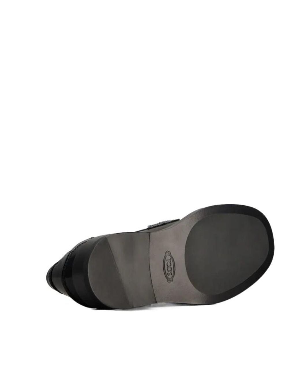Tod's Black Logo-Plaque Round Toe Loafers