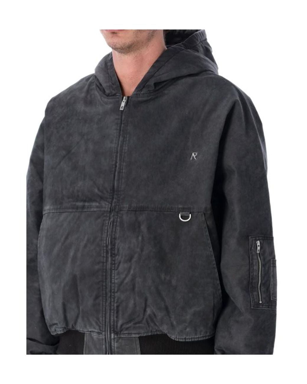 Represent Black Hooded Zip-Up Casual Jacket for men