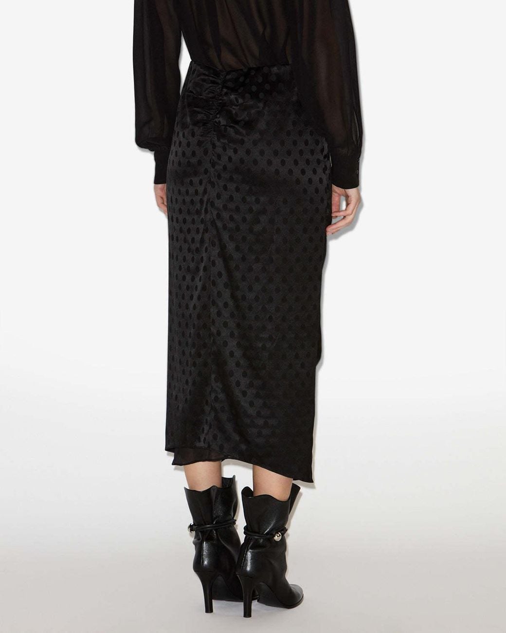 Isabel Marant Black Asymmetrical Hem Draped Skirt