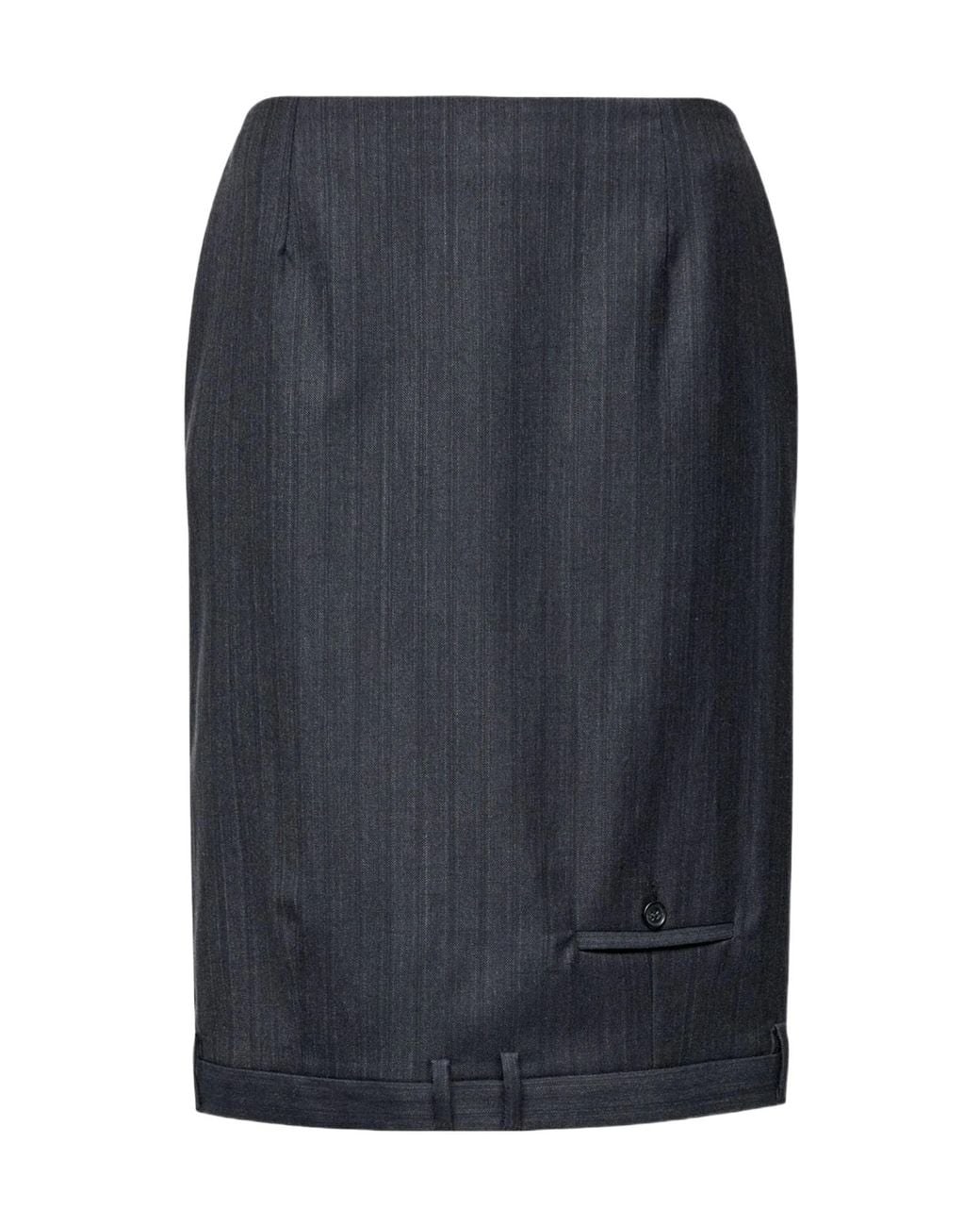 MM6 by Maison Margiela Blue Pinstripe Pocket Midi Skirt