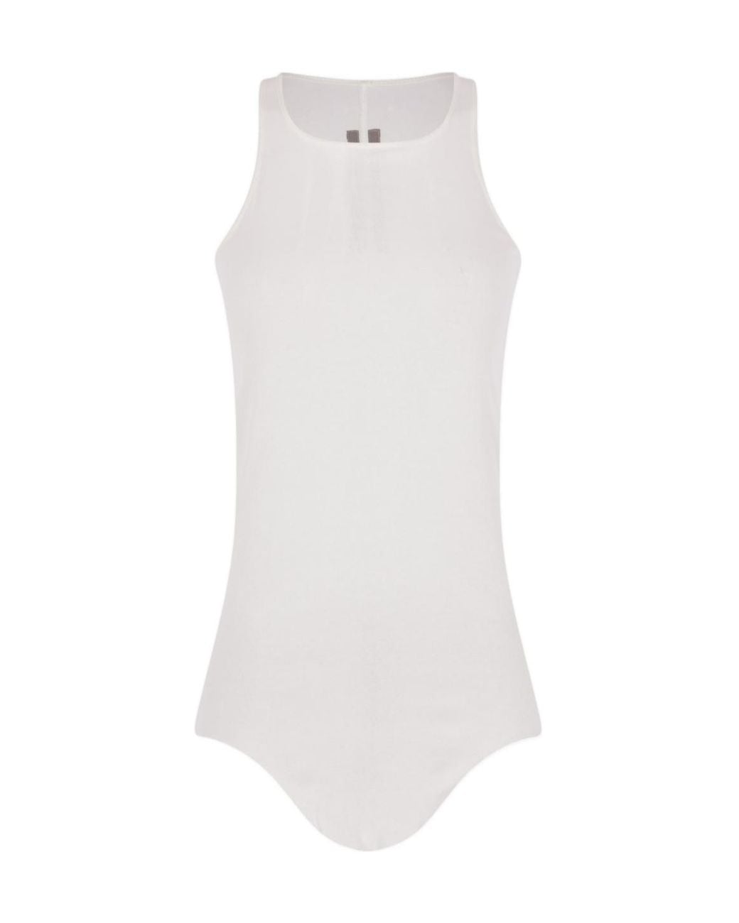 Rick Owens White Basic Rib Tank Top