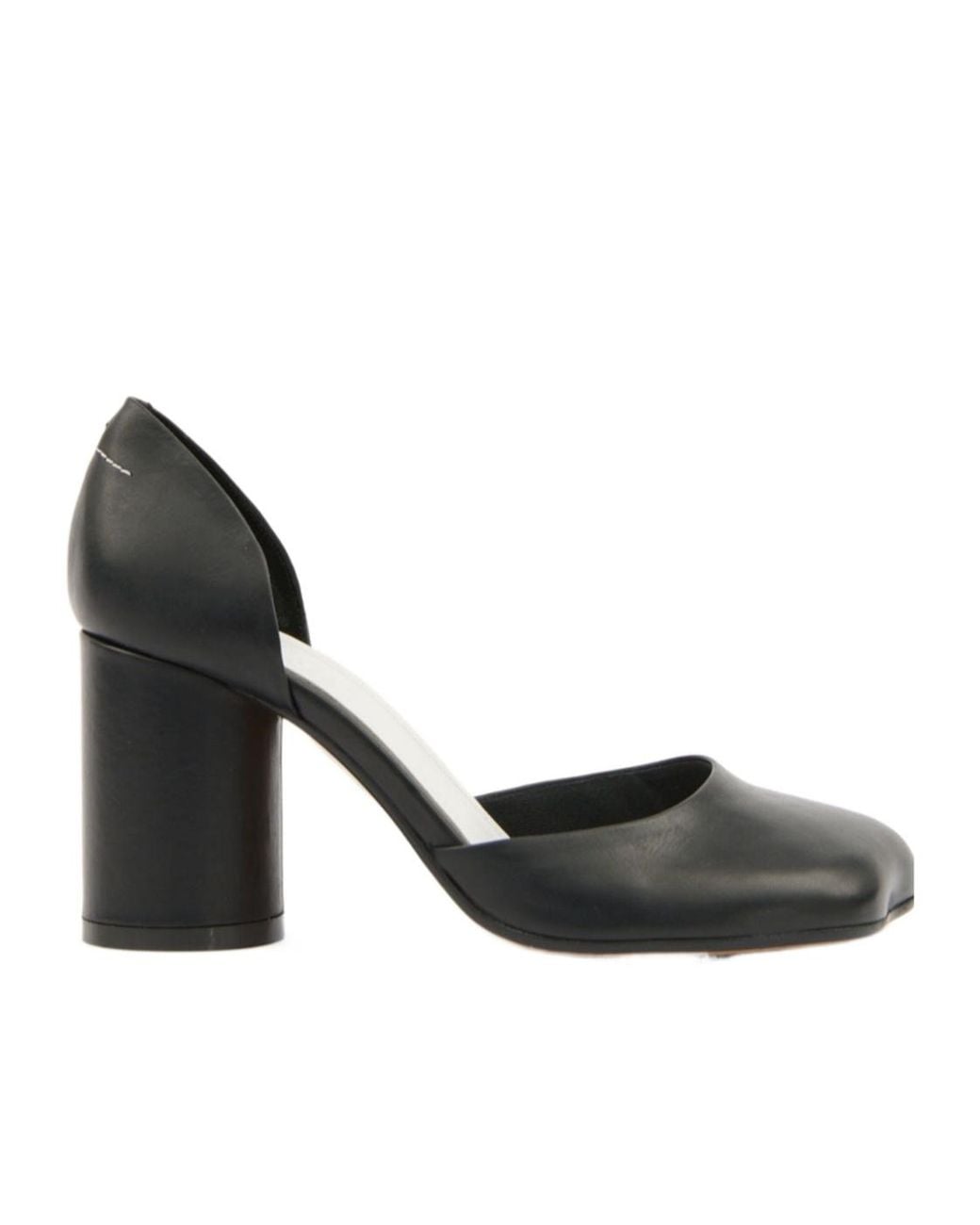 MM6 by Maison Margiela Black Court Asymmetric Toe Pumps