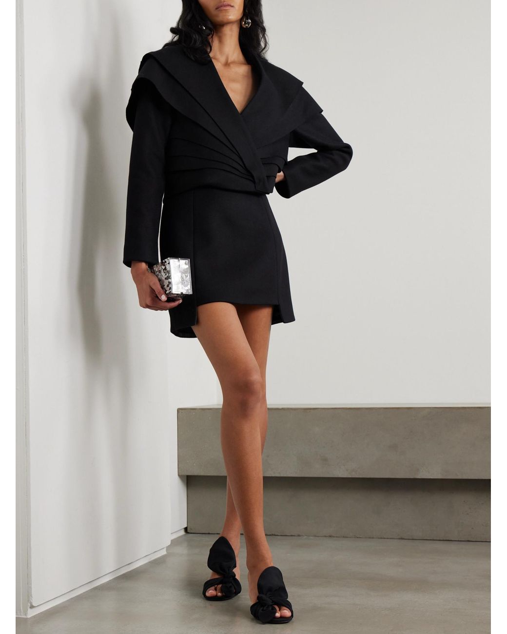 Cult Gaia Black Minimal Mini Skirt