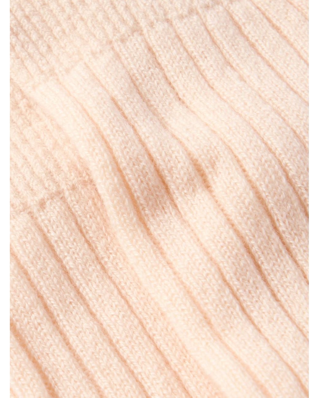 The Elder Statesman White Ribbed Cashmere Socks